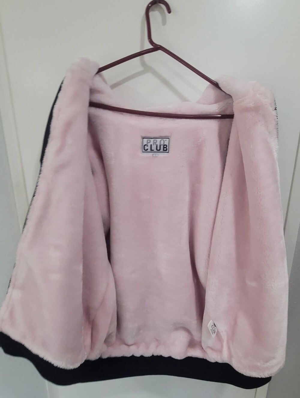Pro Club Men's Plush Pink Zip-Up Sweater Jacket